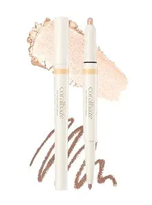 CORALHAZE Idol AEGYO-SAL Maker 01 Champagne Beige, 2-in-1 Under-Eye Highlighter and Contour Liner for Bright, Voluminous Eyes, Long-Lasting, Smudge-Proof Shimmer Stick with Natural Glow, Korean Beauty