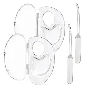 2 PCS Transparent Acrylic Makeup Mixing Palette with Sealed Storage ï¿½ï¿½ï¿½ Liquid Foundation Holder, Nail & Pigment Blending