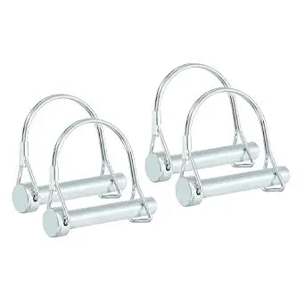 PATIKIL Trailer Coupler Pin 3/8x2-3/8x1.97"(D*L*IW), 4 Pcs Wire Lock Pin Safety Shaft Locking Pin Round Pto Pins for Farm Trailers Lawn Hitches Garden Tractor Kayak Boat (9.2x60x50mm)