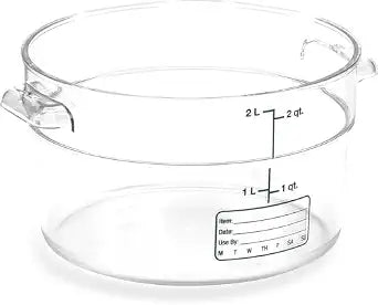 Carlisle FoodService Products StorPlus Round Food Storage Container for Serving and Storing Hot or Cold Food, 2 Qt, 1 Count, Clear