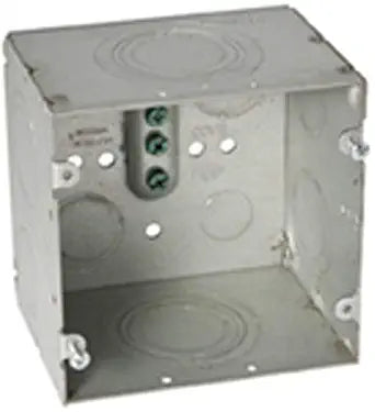 Hubbell Raco 4-11/16 in. Square Box, Large Capacity, Welded, 3-1/4 in. Deep, (2) 1/2 in. KO, (4) 1/2-3/4 in. TKO, (2) 3/4-1 in. TKO, (2) 1-1-1/4 in. TKO, (2) 1, 1-1/4, 1-1/2, 2 in. KO, Gray (260)
