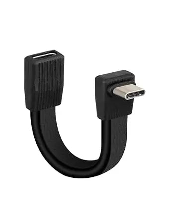 80Gbps Short USB 4 Flat Extension Cable,3.1 USB C Fast Charging Cable,PD 240W 90 Degree USB Type C Male to USB C Type Female Extender Cable,8K@60Hz Video Display for Phone(0.16FT/51MM)