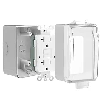 20 Amp GFCI Outdoor Electrical Outlet Box Kit, UL Listed
