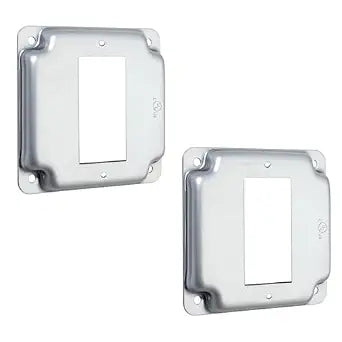 4" Square Decorator Switch Metal Electrical Box Cover 2 Pack
