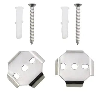 2PCS Bathroom Hardware Towel Bar Bracket with in-Wall Expansion Bolt 304 Stainless Steel Pendant Fasteners for Robe Hook and Toilet Paper Holder, 1.5x1.5in, Height 0.28in