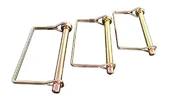Tech Team #00842, Double Wire Lock Pin 5/16 Dia. x 3 Long, Square, Hitch Pins, PTO Pins, Quick-Release, Can Replace a Clevis and Cotter Pin, 3 pcs.
