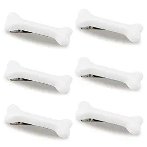 COCIDE 6Pcs Bone Hair Clip White Bones Hairpins for Women Girls Hair Accessories for Halloween Cosplay Costume Party Daily Wear Hair Pins White Dog Bone Alligator Clips