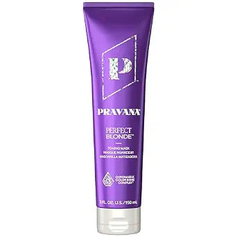 Pravana The Perfect Blonde Purple Toning Masque Treatment | Neutralizes Brassy, Yellow Tones | For Color Treated Hair | Chromasilk Enhances Shine & Protection | Vegan | Paraben & Sulfate Free