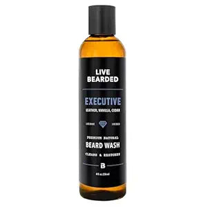 Live Bearded�� Water Based Beard Wash, Executive Scent, 8 fl oz