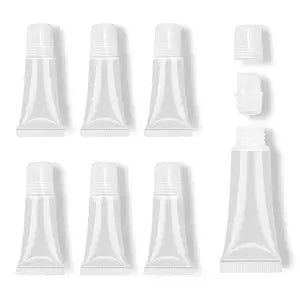 AMORIX 6 Pcs Refillable 5ml Clear Cap Lip Gloss Tubes for Lip Gloss, Travel