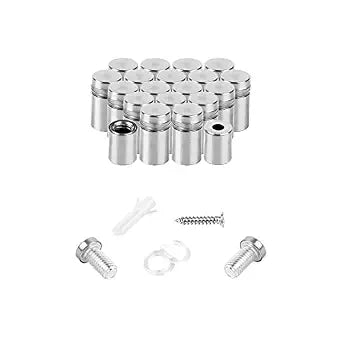 Standoff Screws for Acrylic 1/2 x 3/4 inch Stainless Steel Wall Sign Silver Standoff Mounting Hardware 20 Pack