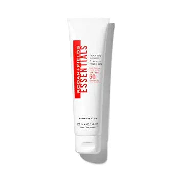 Rodan + Fields Essentials Face + Body Sunscreen Broad Spectrum SPF 50 | 150 mL | Water & Sweat Resistant Facial Moisturizer with SPF | Lightweight Skin Care | Sunscreen for Face & Body