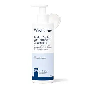 WishCare Multi Peptide Anti Hairfall Shampoo - Rice Water, Rosemary, Capilia Longa, Hyaluronic Acid & Caffeine 250ml