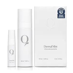 Qure Dermal Mist Hypochlorous Acid Spray for Face, Skin and Body, HOCl Facial Hydrating Spray, Calm irritation, Reduce redness, Purify skin, Support barrier repair (3.33 fl oz + 0.5 fl oz Travel Duo)