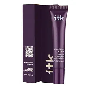 ITK Nourishing Lip Balm - Hydrate Dry, Chapped Lips with Shea Butter + Coconut Oil + Vitamin E - Moisturizes + Soothes Chapped Lips - Glossy, Fragrance Free, Clear, 0.2 Oz