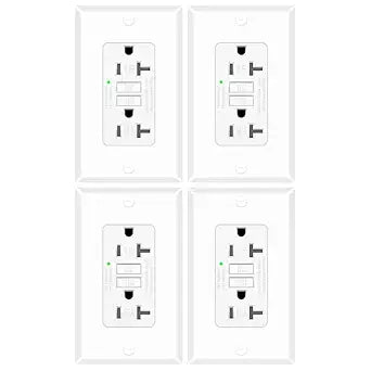 4 Pack 20A GFCI Outlet Tamper-Resistant Self-Test, ETL Listed White