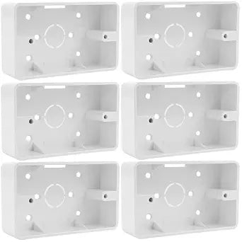 6 Pcs Electrical Box, Switch Outlet Box, Single Gang Electrical Box, Surface Mount Backbox for Home Electrical Box Extender (2-Position)