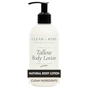 Vanilla Tallow Body Lotion, Non-Toxic for Dry Skin 8 oz