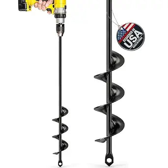 Garden Auger Drill Bit for Planting 1.6" x 16.5" -3/8" Hex Drive Compatible