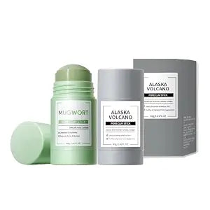 2 Pcs Face Mask Stick for Face���Volcanic and Wormwood Mud Mask Stick���Deep Cleanses, Gently Removes Blackheads, Repairs Skin���1.41 FL OZ Each