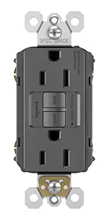 Legrand radiant 15 Amp GFCI Decorator Duplex Outlet Black 1 Pack