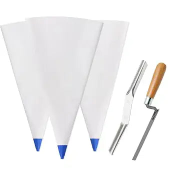 3 Pack 12x24 Inch Heavy Duty Grout Mortar Bags with Tip-Blue