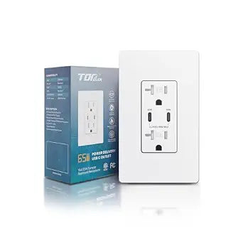 TOPELER USB C Receptacle, 65W Ultra-Speed USB Outlet Receptacle for Laptop