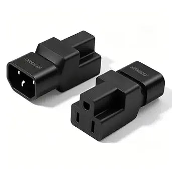 CERRXIAN 2 Pack IEC320 C14 Male to NEMA 5-15R PDU USA UPS Extension Power Plug Adapter, 5-15R to C14 Converter Connector, 10A 125V