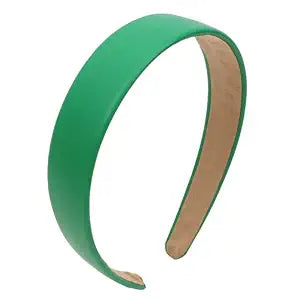 Green Headband Leather Headband for Women Plastic Hard Head Band Solid Colors 1 Inch Thin Hair Bands Holiday Cosplay Hair Accessories