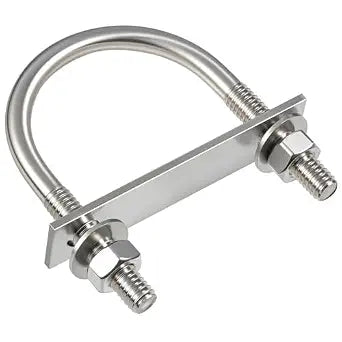 4 Sets Round U Bolts, u-Bolts 2-1/2 Inch Wide, 304 Stainless Steel U Bolt,with Nuts,Bolt Plate and Washers for Boat Trailer Tube(3/8" D x 2-1/2"W x 3-1/8"L)