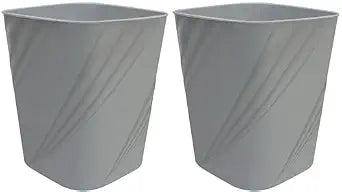 DAJITRE Small Plastic Trash Can Wastebasket Recycling Bin for Bathroom, Dorm, BedroomHome Office, Garbage Can for Bedroom, Kids Room (2, Grey)