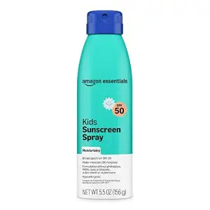 Amazon Essentials Kids Sunscreen Spray, SPF 50, Water Resistant 80 Minutes, Hypoallergenic, 5.5 oz, Pack of 1