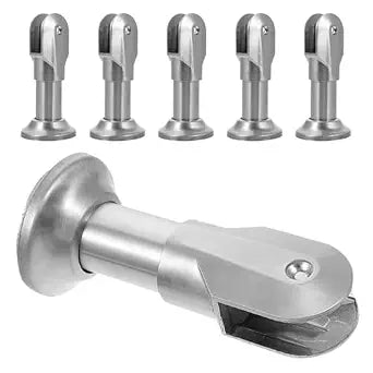 Ciieeo Toilet Partition Foot Bathroom Partition Support Feet Fitting Accessory for Restroom Divider Wall Stainless Steel Support Foot 6 Pack 5.90X2.36X2.36In