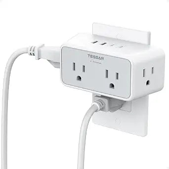 TESSAN Multi Plug Outlet Splitter, Surge Protector Outlet Extender, Grey