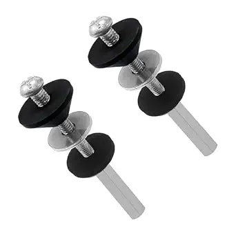 2Pcs Universal Toilet Tank to Bowl BoltsKit,Heavy Duty Toilet Bolts Compatible with TOTO/Kohler,Bolts for Tank Solid Brass with Extra Long Nuts,Waterproof Stainless and Rubber Washers Gaskets(Silver)