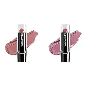 wet n wild Silk Finish Lipstick Hydrating Rich Buildable Lip Color with Vitamins A,E, & Macadamia 530D Dark Pink Frost and Secret Muse