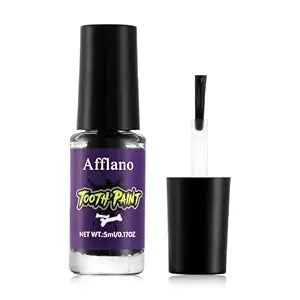 Black Tooth Paint - Temporary SFX Negra Teeth Makeup Paint, Long-Lasting Black Out Tooth, Rotten & Missing Quick Dry Safe Teeth Paints for Halloween Cosplay Theatre Clown Zombie Pirate Costume Looks