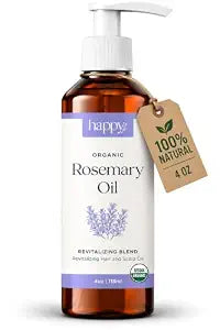 Organic Rosemary Oil, 100% Pure Cold Pressed, 4 Fl Oz