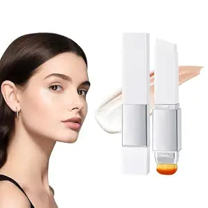Color-Changing Foundation Stick, Dual-Ended Full Coverage Foundation with Ultra-Fine Bristle Brush, Create a Lightweight, Long-Lasting and Charming Makeup Look 02# NATURAL 13g