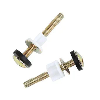 2Pcs Steel Toilet Seat Screws Hinge Bolts and Nuts, Heavy Duty Toilet Hardware Replacement with Metal Washers for Top Mount Toilet Seat Hinges (Gold)