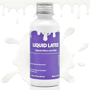 Liquid Latex for SFX Makeup, 2 fl oz Halloween Special Effects Makeup Latex for Fake Skin, Fake Wounds, Scars, Bald Cap, Zombie Vampire Horror Cosplay