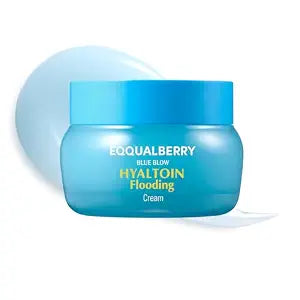 EQQUALBERRY HYALTOIN Flooding Cream | 5% Hyaluronic Acid & Ectoin, 10% Glacier Water | Quick Cooling Gel Moisturizer: Hydration, Barrier Repair & Redness Relief | Korean Skincare (1.69 fl.oz / 50ml)