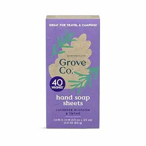Grove Co. Portable Hand Soap Sheets, 1 Pack, 40 sheets