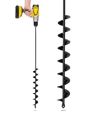 2x32 Auger Drill Bit for Planting, Heavy-Duty Planting Auger for Bulbs, Post Hole Digger for 3/8Hex Drive Drill