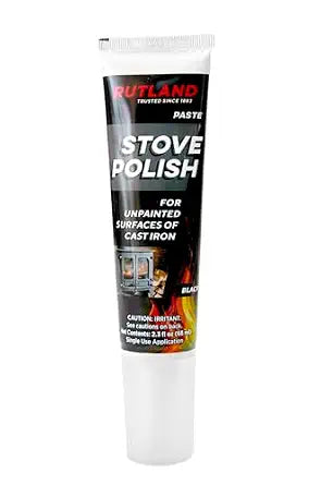 Rutland Stove Polish Paste for Cast Iron and Steel - Triple Wax Blend Restores Wood Stoves and Prevents Rust, Made in USA, 2.3 oz