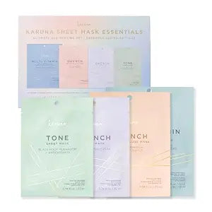 Karuna Sheet Mask Essentials 4-Pack - K-Beauty Bestselling Anti-Aging Sheet Mask Variety Set with Peony Root, Centella, Snow Mushroom & Ceramides - Vegan Hydrating Brightening Face Mask Set