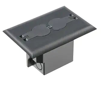 Arlington FLBRF101BL Plastic 1-Gang Non-Metallic Adjustable Floor Box with Flip Lids 4.100-Inch x 5.970-Inch x 3.738-Inch 20-Cubic-Inch