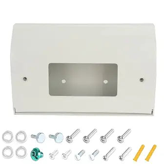 Under Cabinet Outlet Strip, Slim Fit Power Distribution Box with Wiring Device Mounting, White Metal Electrical Outlet Box for Counter, Receptacle Panel