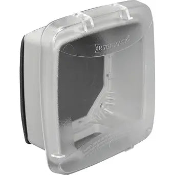 Intermatic Wp5220C Electrical Box, 2.25" Double Gang Plastic While-in-Use Weatherproof Vertical Cover - Clear