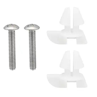 1Set Toilet Seat Fixing Screw Kit 2 Stainless Steel Bolts and 2 Plastic Nuts for 1133024 Bathroom Short Bolt Set Replacement Parts